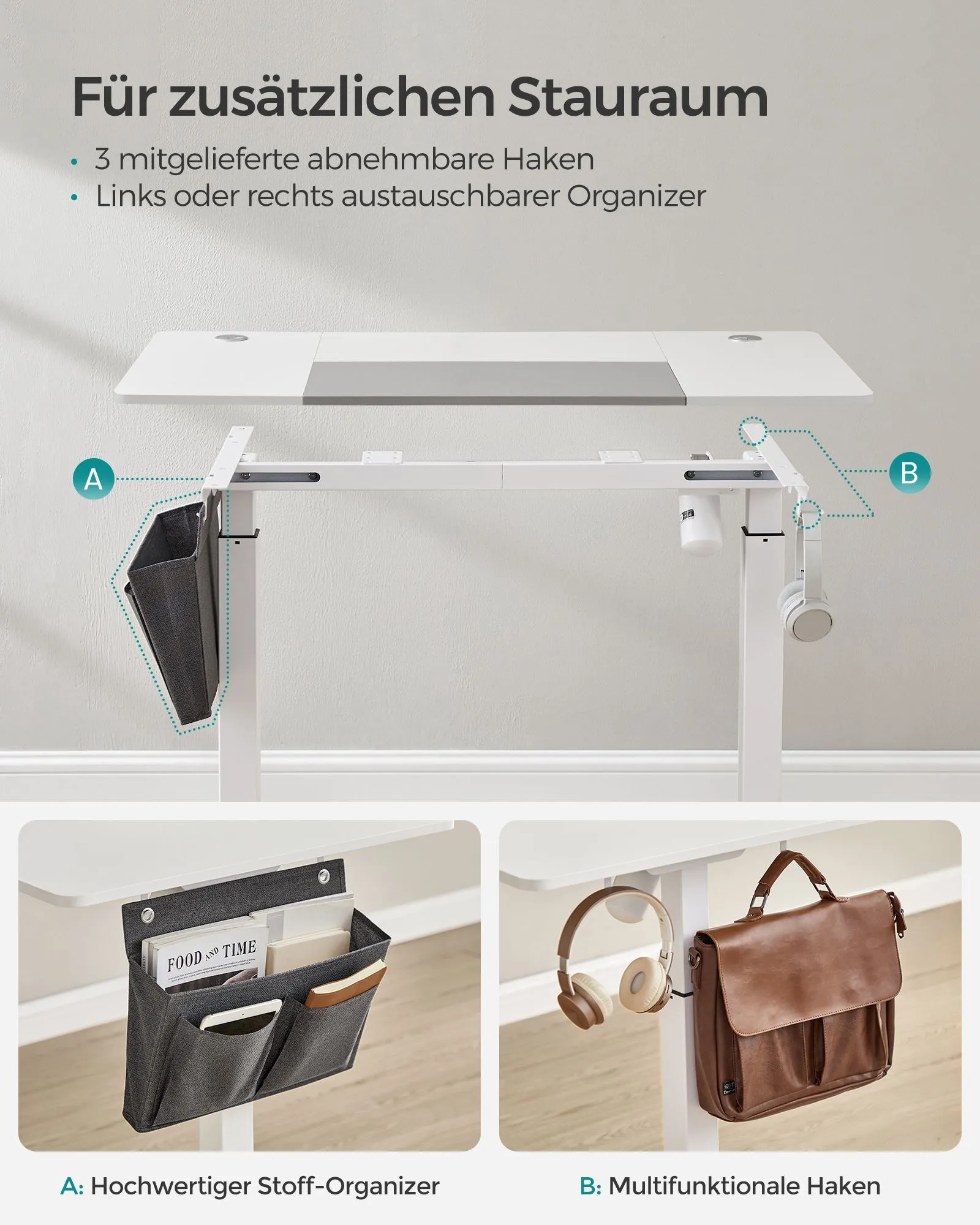 Reguliuojamo aukščio elektrinis rašomasis stalas, baltas-pilkas 60×120 cm Reguliuojamo aukščio elektrinis rašomasis stalas, baltas-pilkas 60×120 cm Akcija