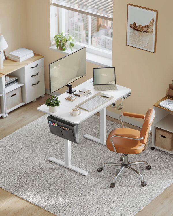 Elektrinis biuro stalas 60x110cm baltas 2