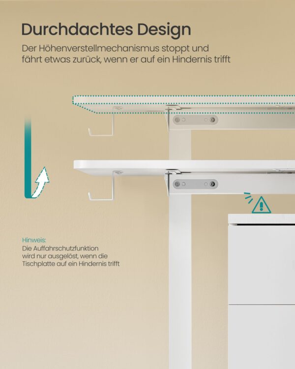 Elektrinis biuro stalas 60x110cm baltas 6