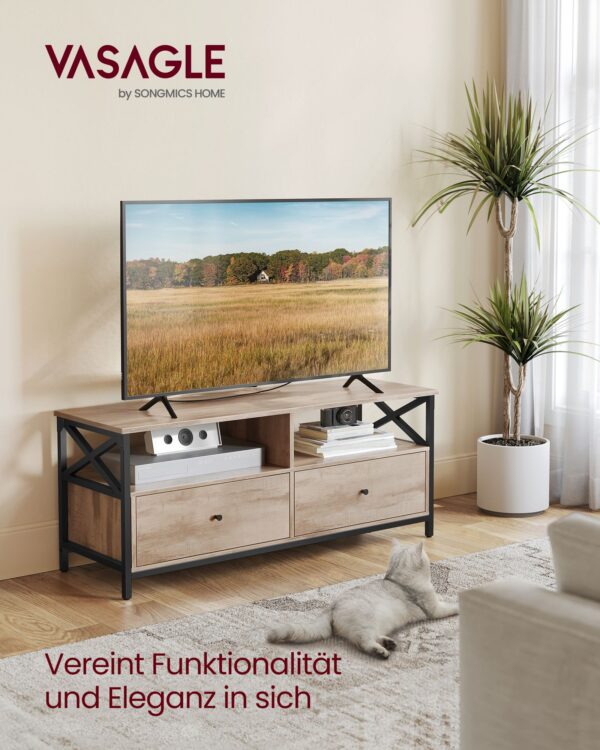 TV staliukas su stalčiais 120cm pločio šviesiai rudas 2