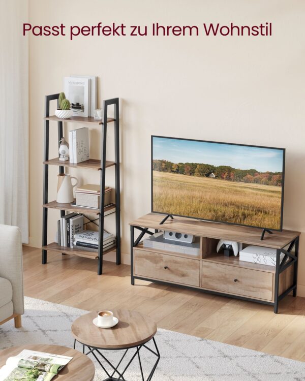 TV staliukas su stalčiais 120cm pločio šviesiai rudas 3