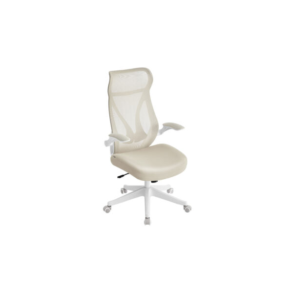 Ergonominė biuro kėdė kreminės spalvos