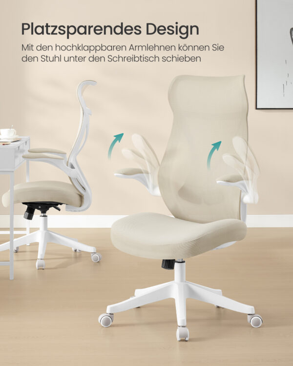 Ergonominė biuro kėdė kreminės spalvos 4