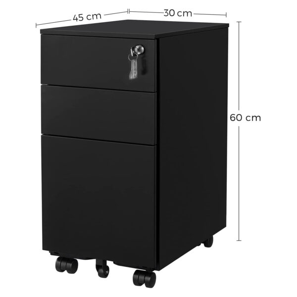 Rakinama mobili dokumentų spintelė su stalčiais 30cm pločio 9