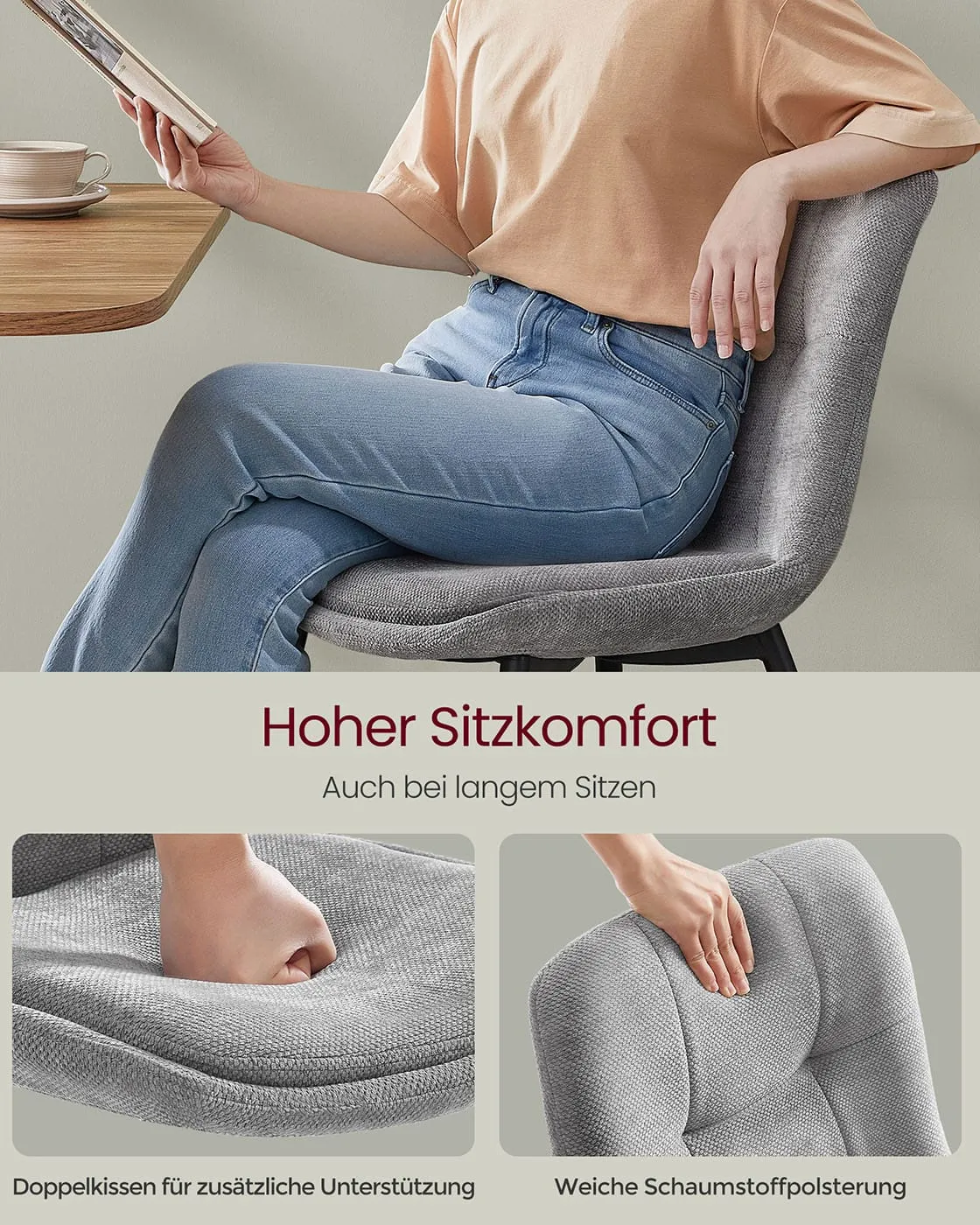 Ergonomiškos valgomojo kėdės su paminkštinimu ir metalinėmis kojelėmis 2 vnt komplektas Ergonomiškos valgomojo kėdės su paminkštinimu ir metalinėmis kojelėmis 2 vnt komplektas Kėdės