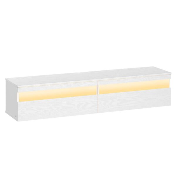 Pakabinama TV spintelė su LED apšvietimu balta 147cm