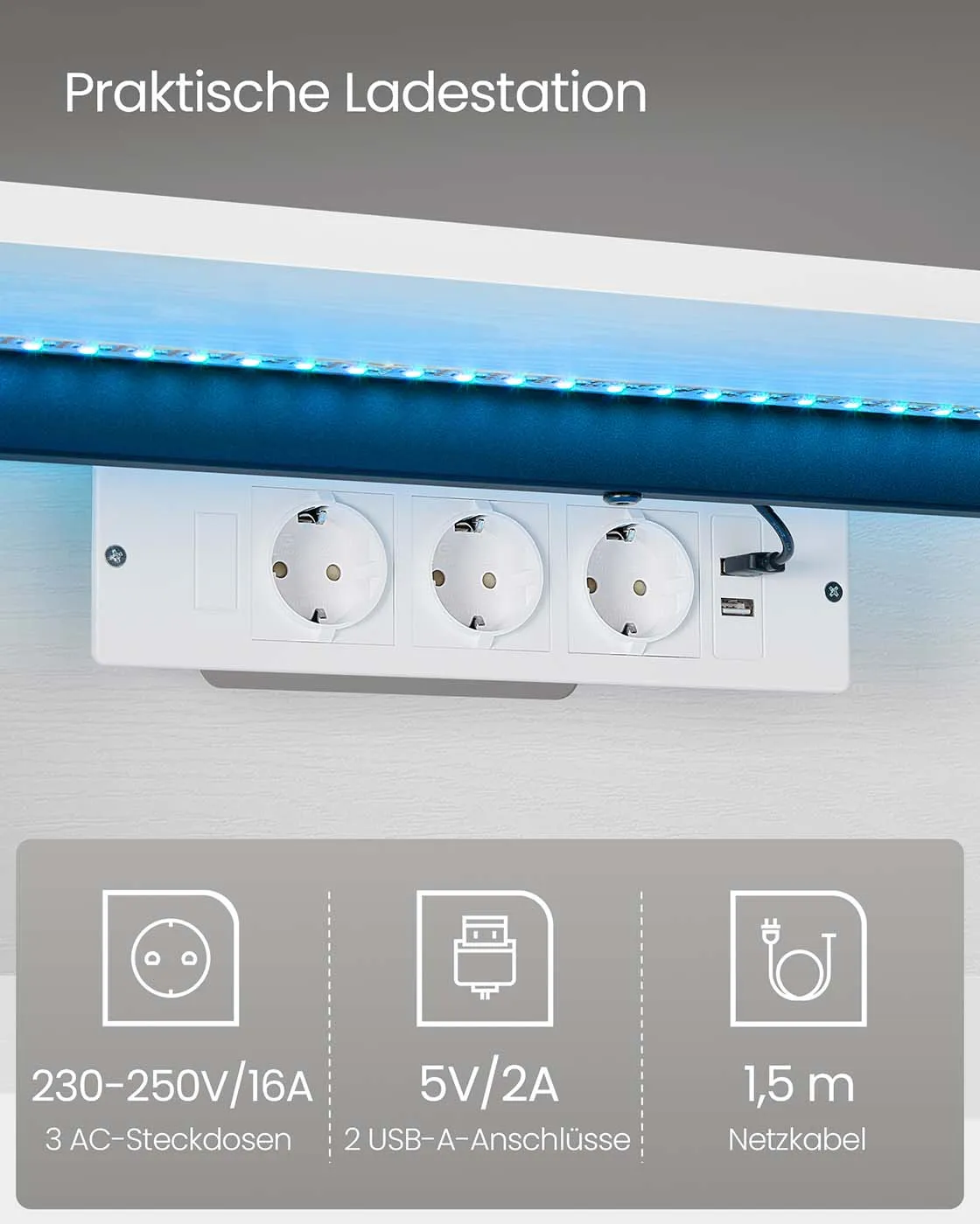 Pakabinama balta TV spintelė su LED apšvietimu 178cm pločio Pakabinama balta TV spintelė su LED apšvietimu 178cm pločio Akcija