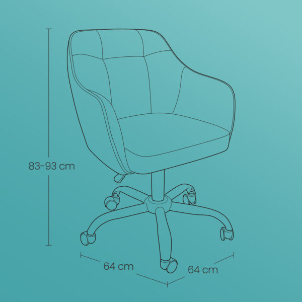 Ergonomiška rusva biuro kėdė su kvėpuojančiu audiniu ir paminkštinta sėdyne 5