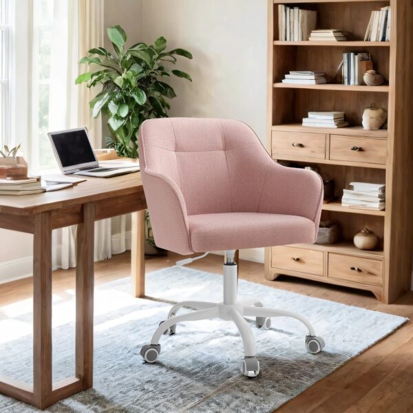 Moderni ergonomiška biuro kėdė-fotelis rožinė