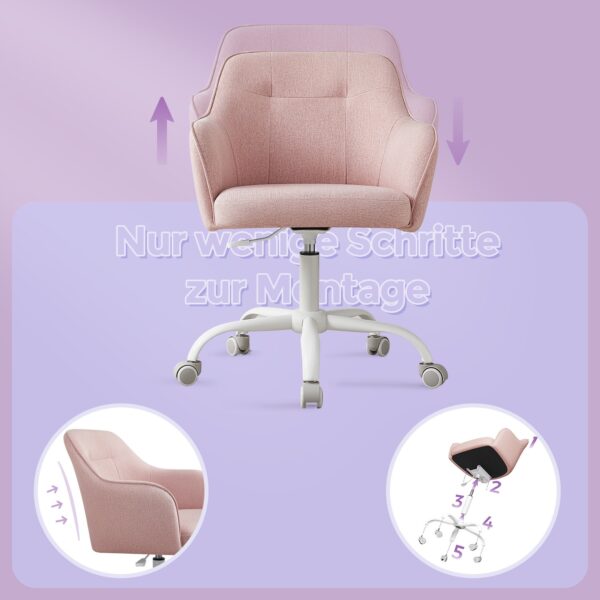 Moderni ergonomiška biuro kėdė-fotelis rožinė 3