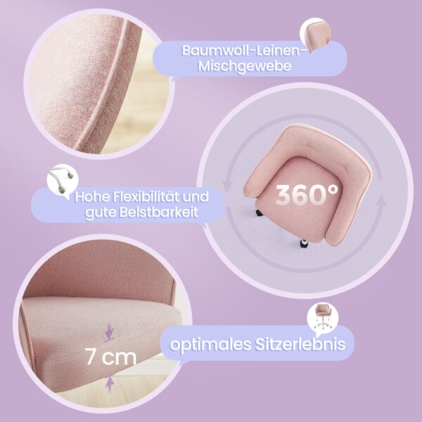 Moderni ergonomiška biuro kėdė-fotelis rožinė 4