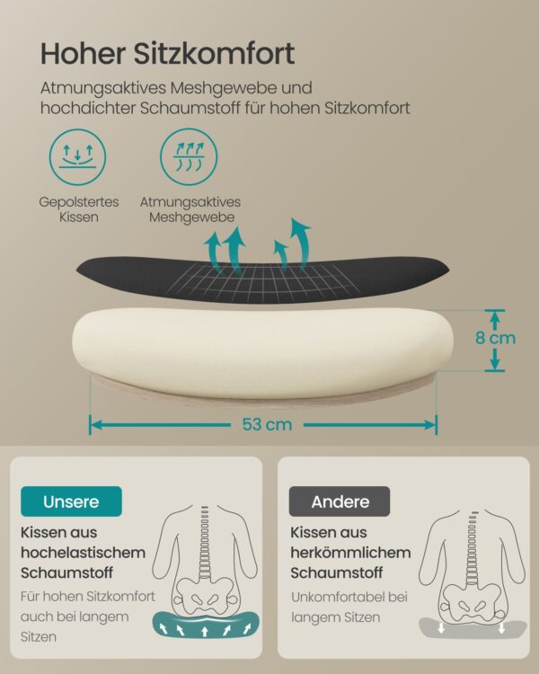 Ergonomiška biuro kėdė su tinkleliu ir reguliuojama atrama, juoda, 120 kg apkrova 5