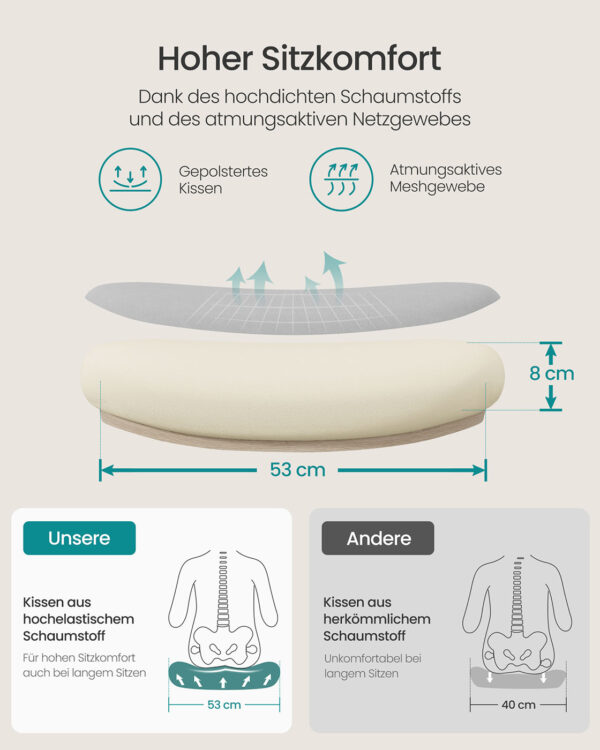 Šviesiai pilka ergonominė biuro kėdė su atramai galvai 3
