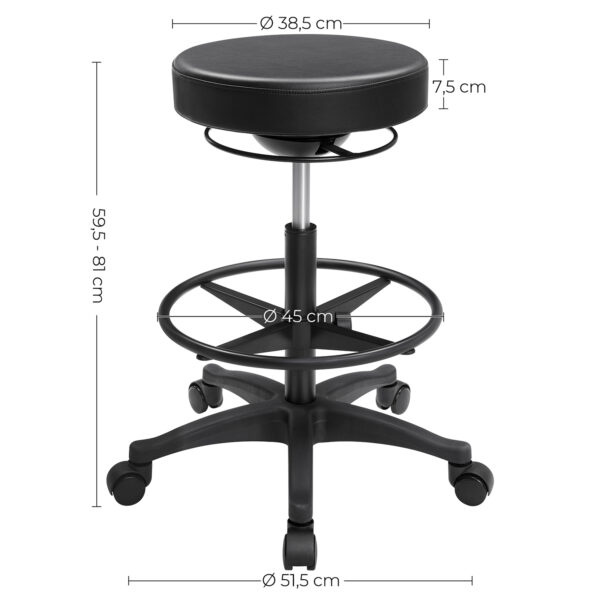 Ergonomiška besisukanti 360 lapsnių darbo kėdė-taburetė su ratukais 6