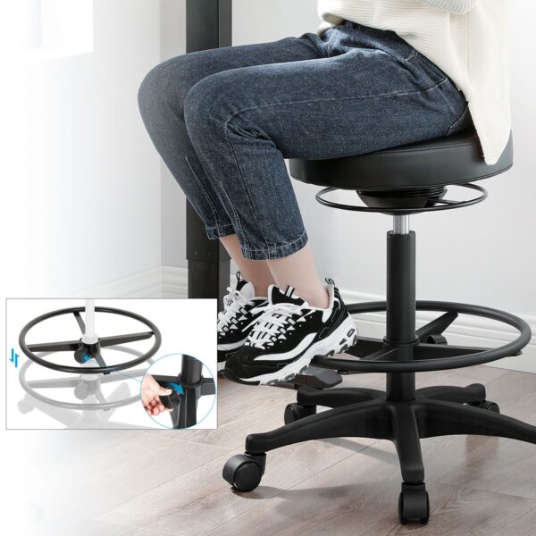 Ergonomiška besisukanti 360 lapsnių darbo kėdė-taburetė su ratukais 7