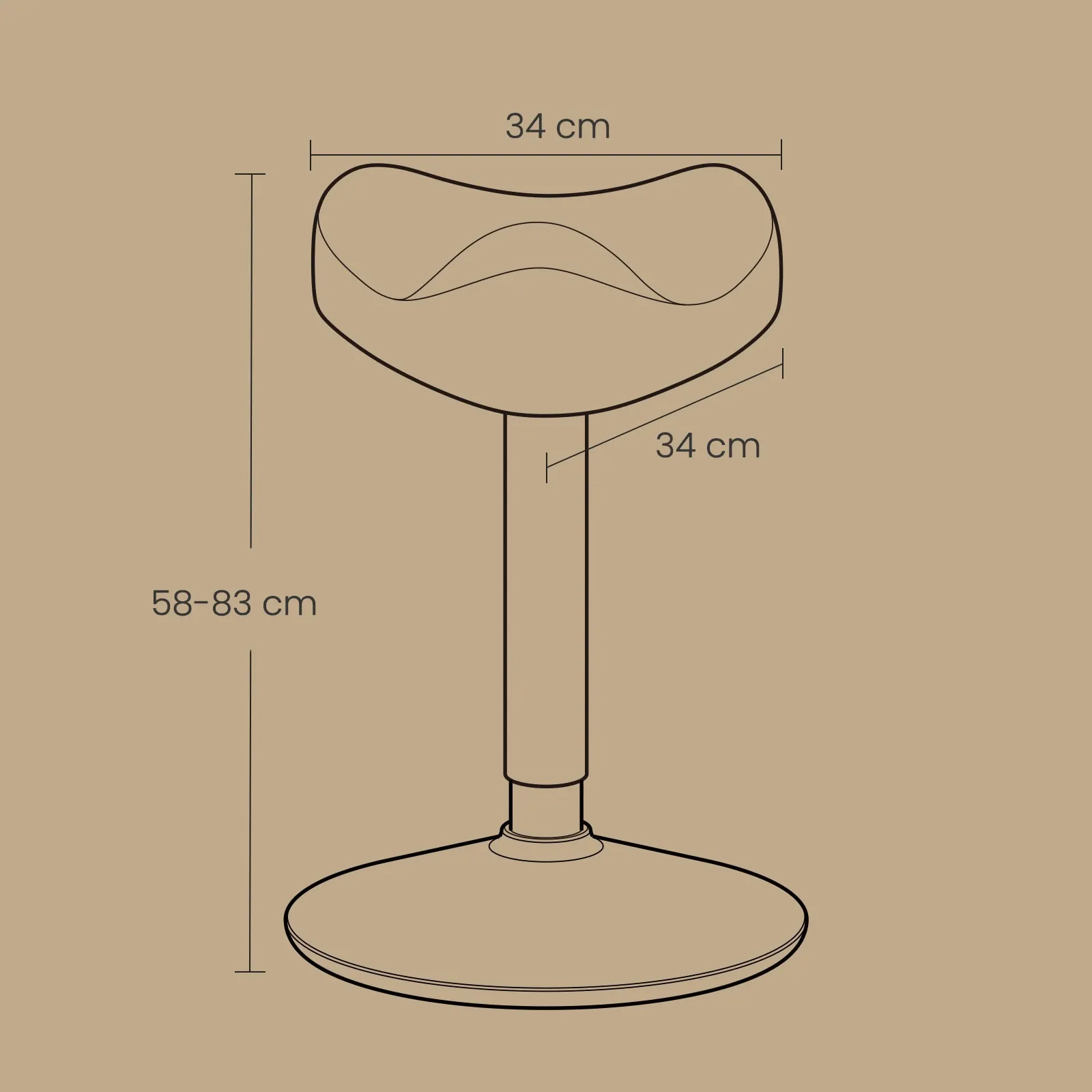 Ergonomiška taburetė su 360° pakreipimo funkcija ir aukščio reguliavimu Ergonomiška taburetė su 360° pakreipimo funkcija ir aukščio reguliavimu Akcija