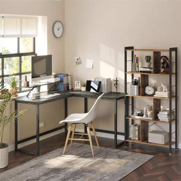 L formos biuro stalas minimalistinis juodas 5