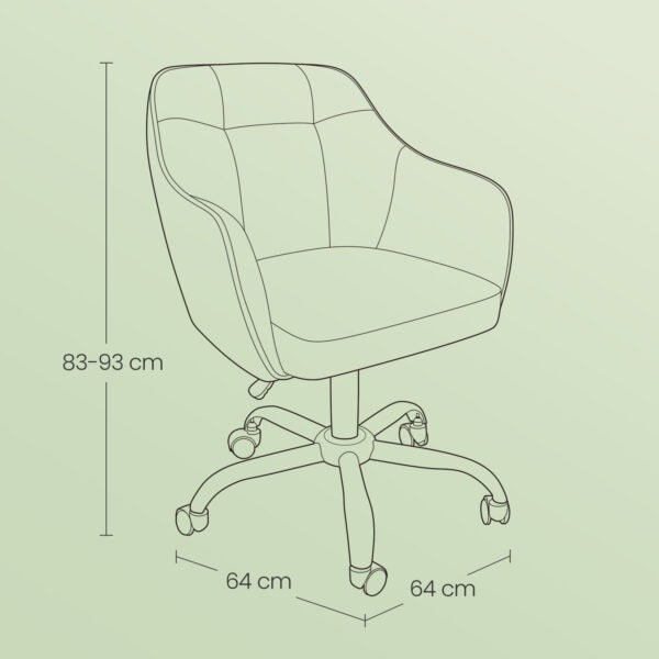 Mėlyna minimalistinė biuro kėdė, pasukama, kvėpuojanti medžiaga 5