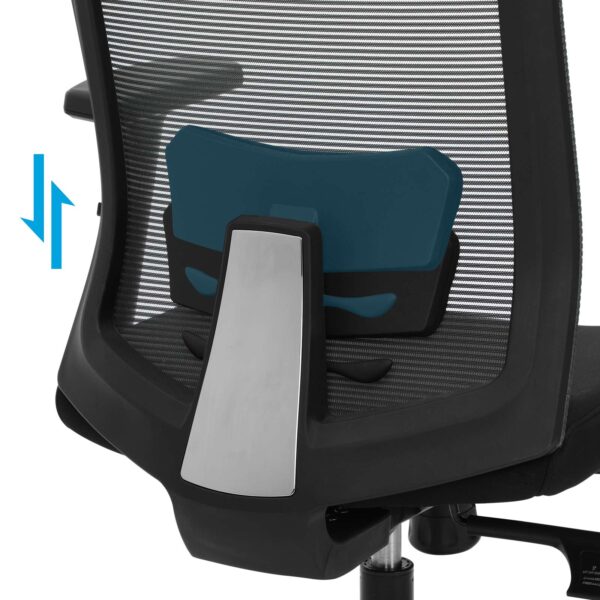 Ergonomiška biuro kėdė su galvos ir juosmens atrama, pilka 6