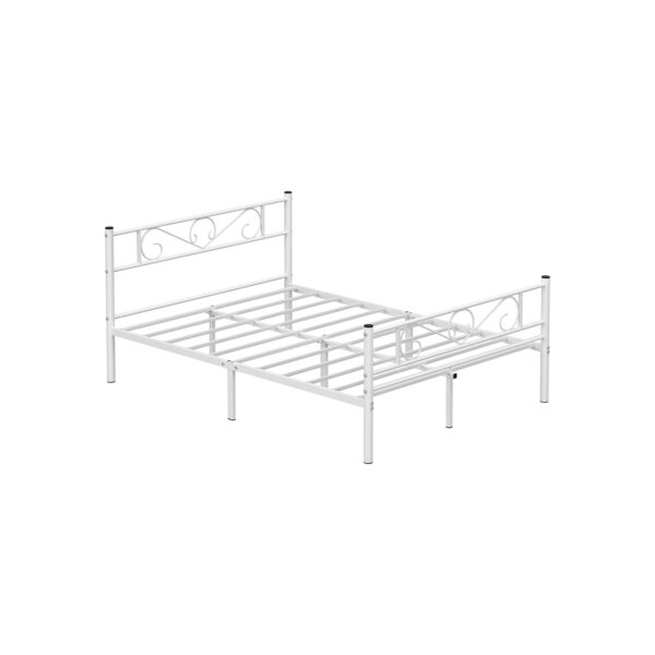 Dvigulės lovos rėmas, metalinis, tinkantis 140x190cm čiužiniui, baltas