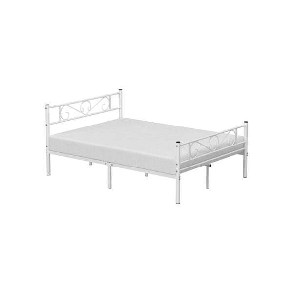 Dvigulės lovos rėmas, metalinis, tinkantis 140x190cm čiužiniui, baltas 2