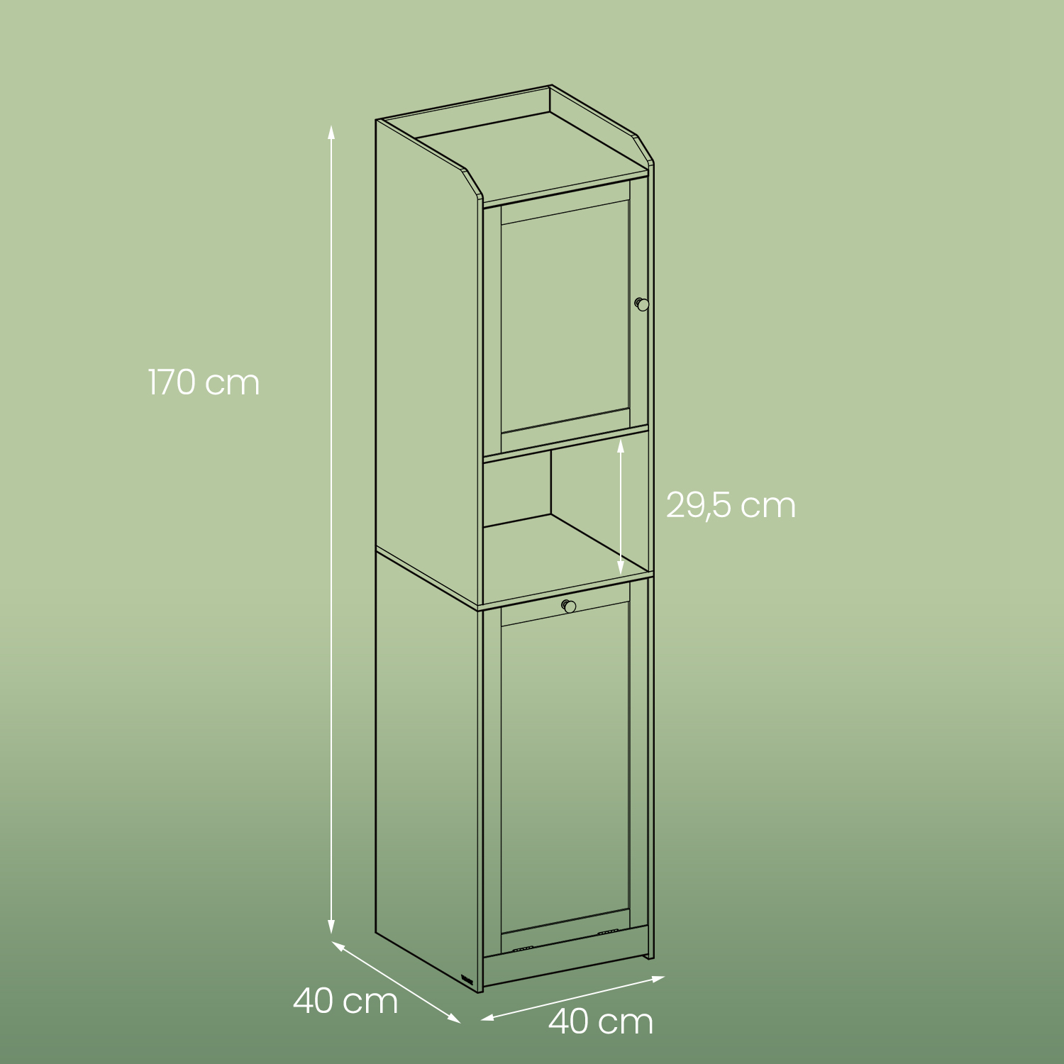 Vonios spintelė su skalbinių krepšiu, 170 cm, balta 6 Vonios spintelė su skalbinių krepšiu, 170 cm, balta 6