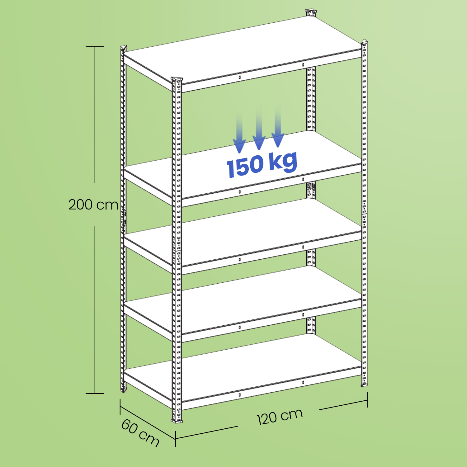 Metalinė sandėliavimo lentyna 5 lygių iki 750 kg pilka Metalinė sandėliavimo lentyna 5 lygių iki 750 kg pilka Akcija