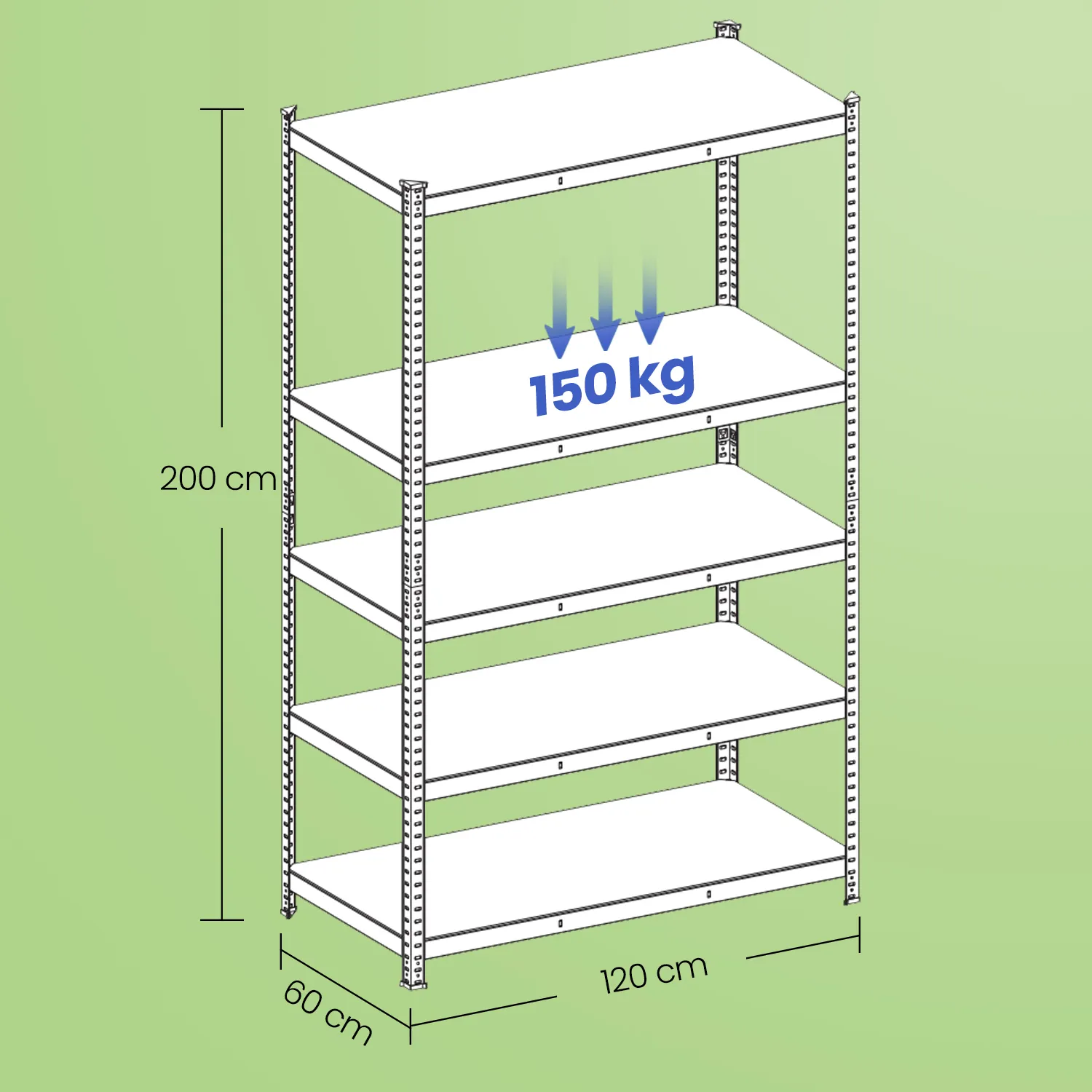 Metalinė sandėliavimo lentyna 5 lygių iki 750 kg pilka Metalinė sandėliavimo lentyna 5 lygių iki 750 kg pilka Akcija
