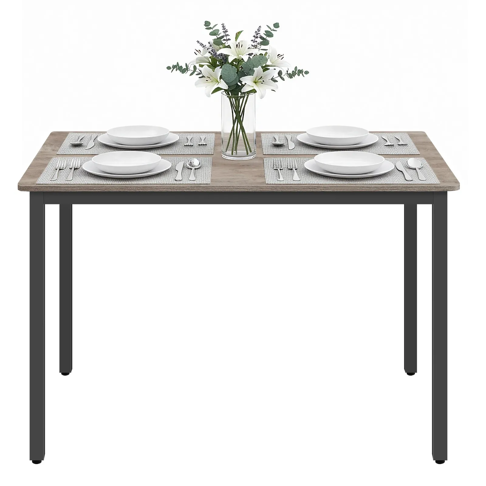 Virtuvinis stalas su juodu plieno rėmu ir šviesiu stalviršiu, 70 × 110 cm Virtuvinis stalas su juodu plieno rėmu ir šviesiu stalviršiu, 70 × 110 cm Stalai