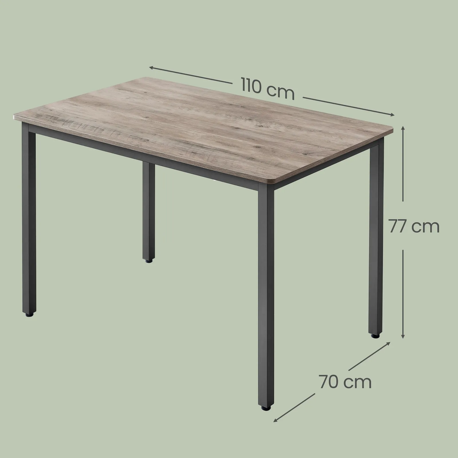 Virtuvinis stalas su juodu plieno rėmu ir šviesiu stalviršiu, 70 × 110 cm Virtuvinis stalas su juodu plieno rėmu ir šviesiu stalviršiu, 70 × 110 cm Stalai