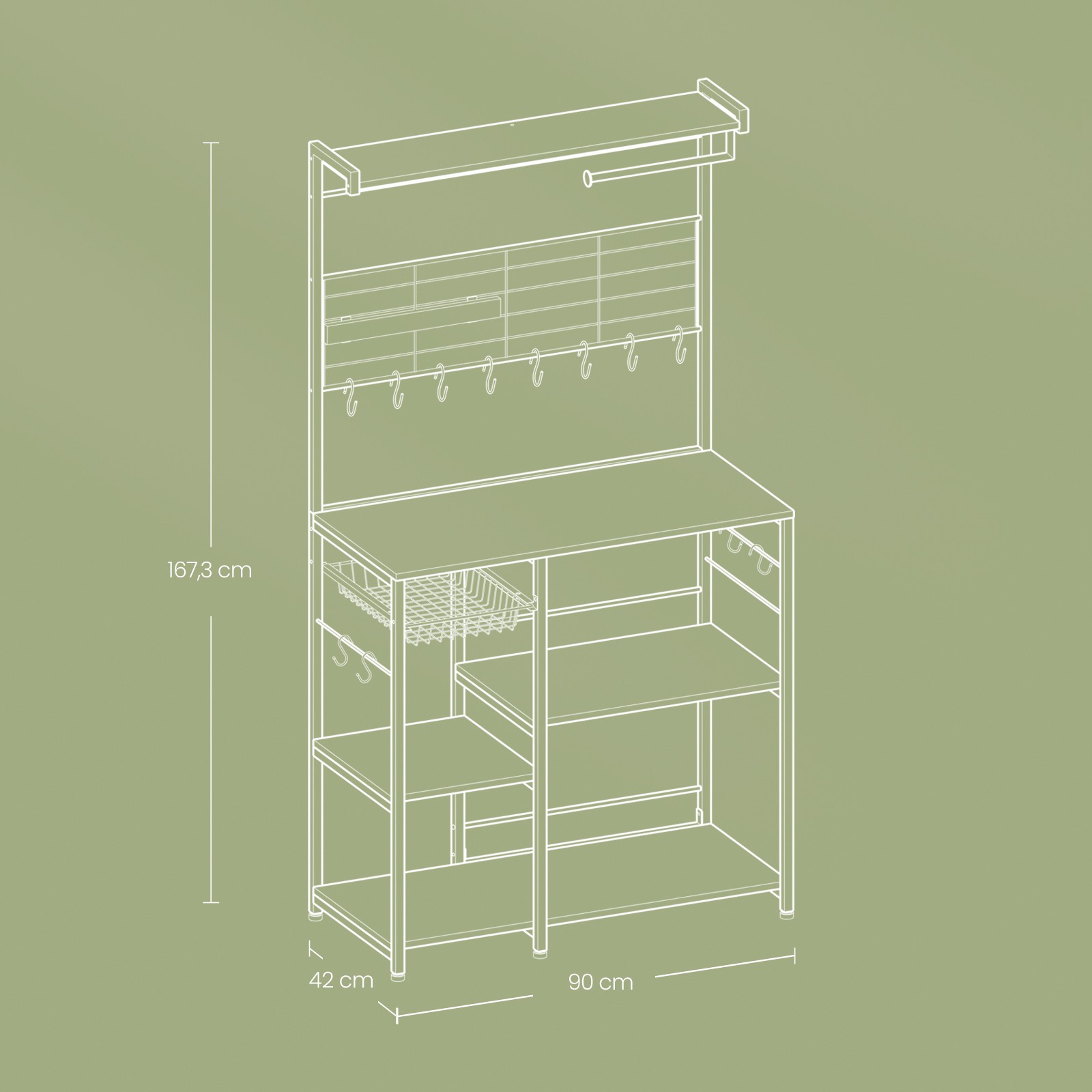 Pastatoma virtuvės lentyna su stalviršiu, industrinė ruda 6 Pastatoma virtuvės lentyna su stalviršiu, industrinė ruda 6