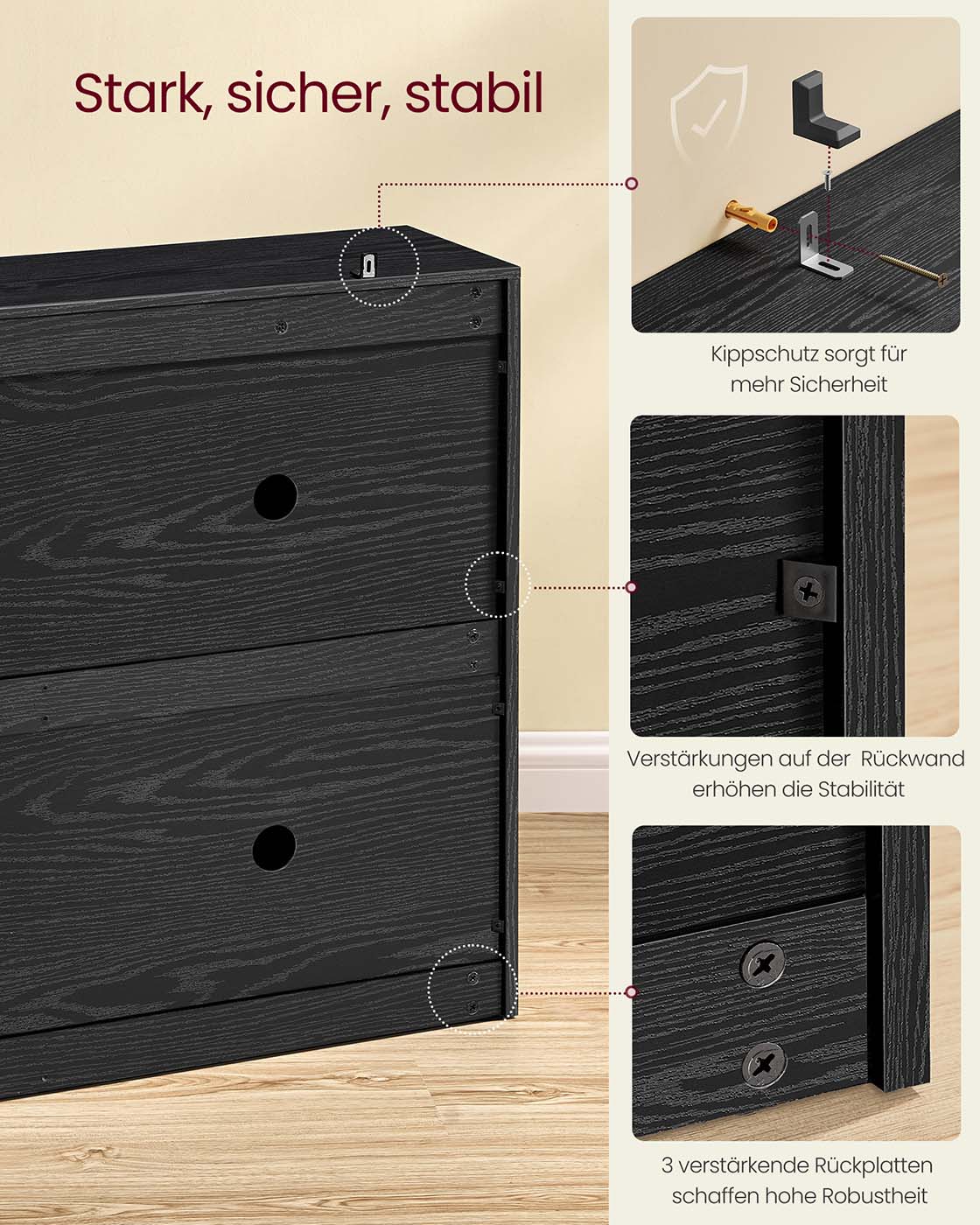 Batų spintelė su 4 atveriamomis durelėmis juoda Batų spintelė su 4 atveriamomis durelėmis juoda Batų spintelės