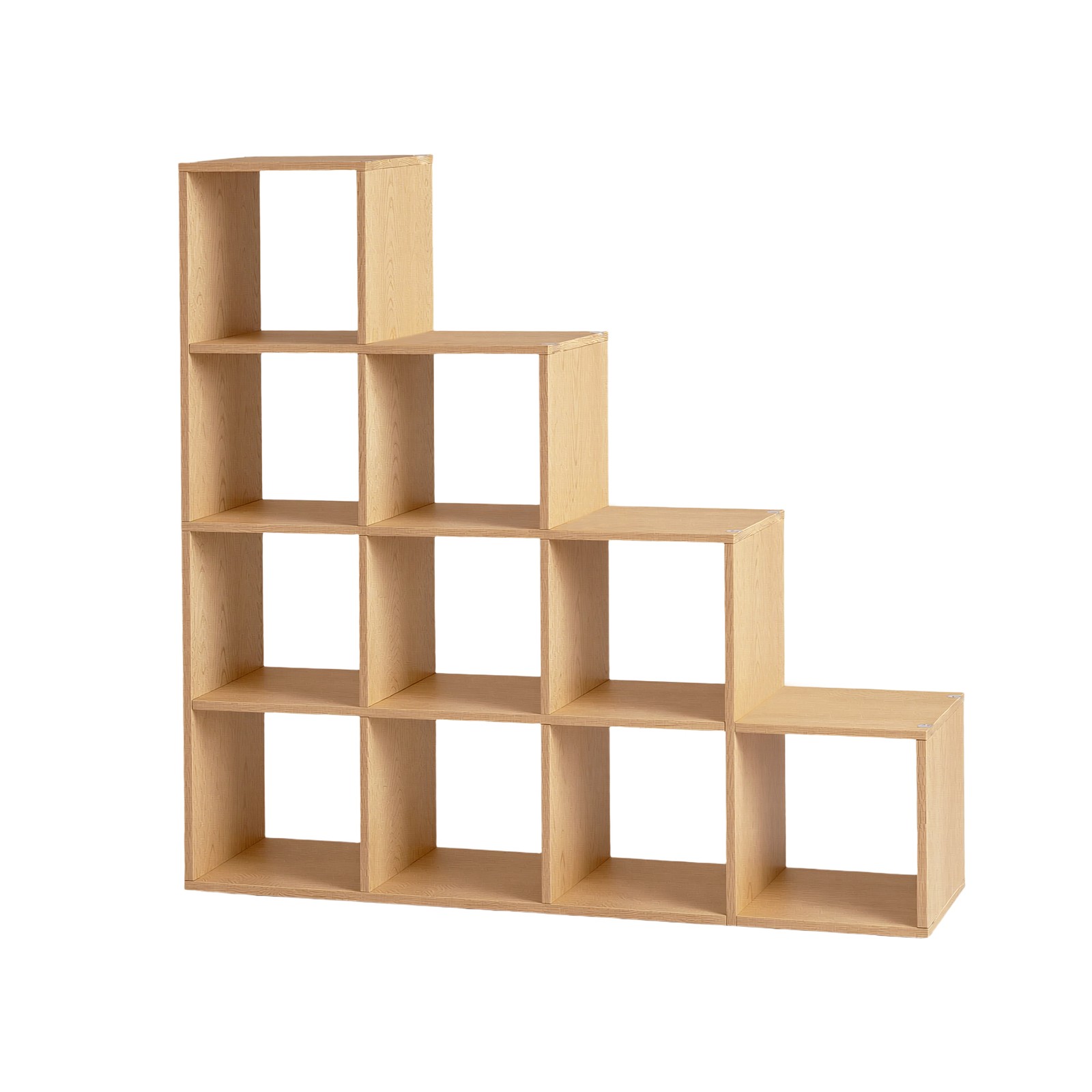 Laiptuota knygų lentyna su atvirais skyriais, šviesiai ruda Laiptuota knygų lentyna su atvirais skyriais, šviesiai ruda