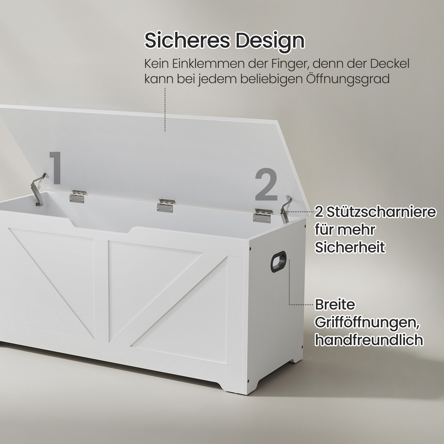 Batų suolas su daiktadėže prieškambariui, matinės baltos spalvos 5 Batų suolas su daiktadėže prieškambariui, matinės baltos spalvos 5