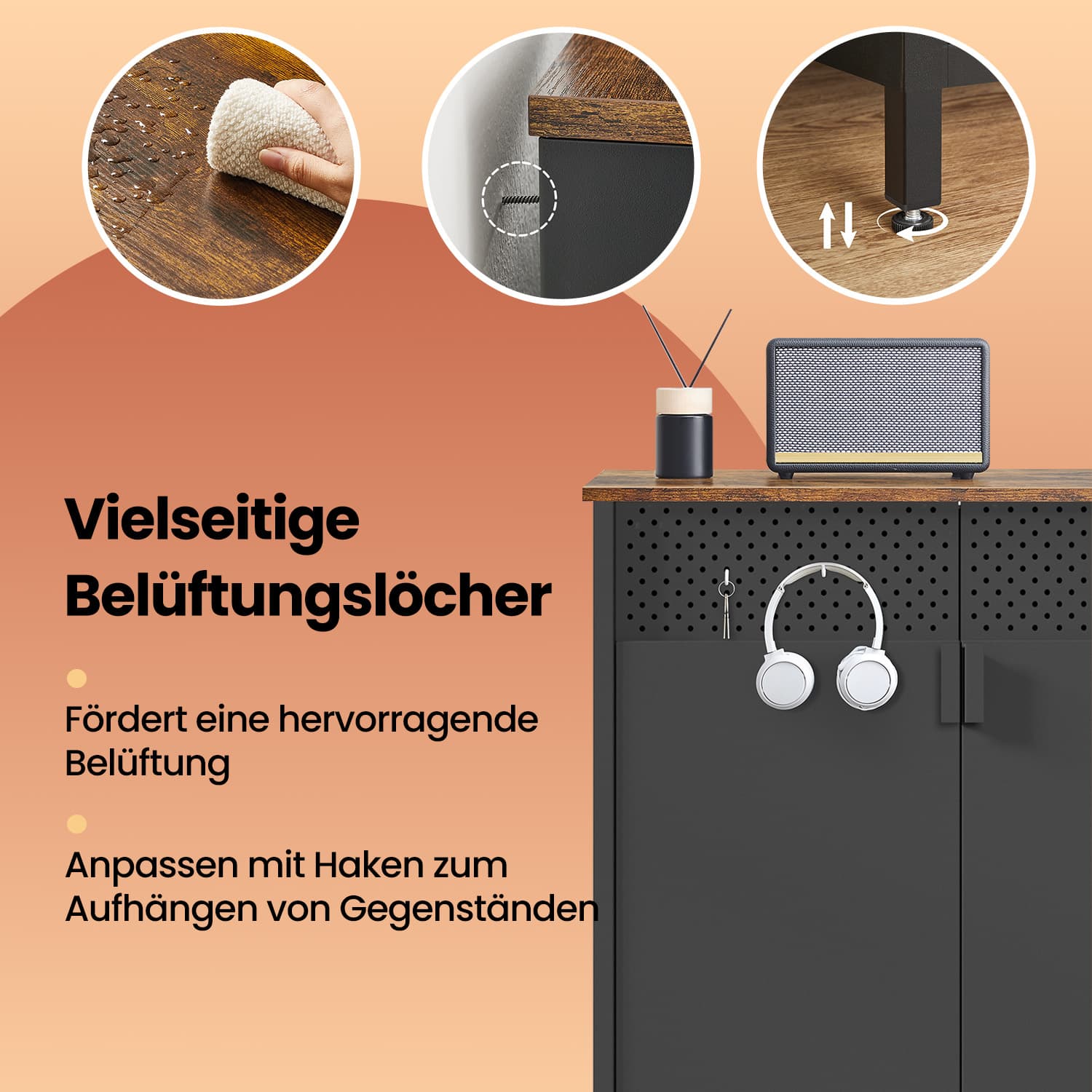 Metalinė spintelė su dvigubomis durimis, juoda, 70 cm pločio 5 Metalinė spintelė su dvigubomis durimis, juoda, 70 cm pločio 5