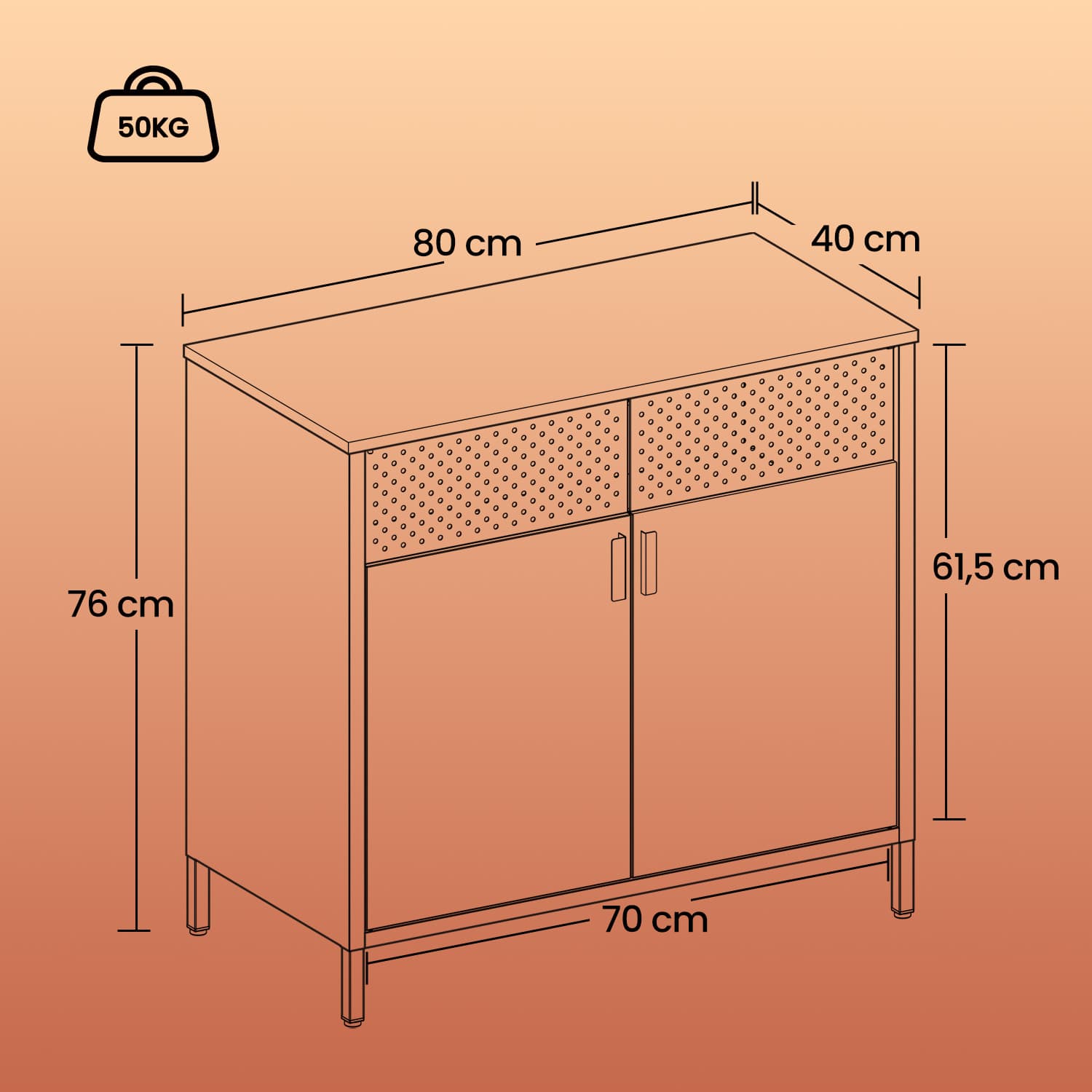Metalinė spintelė su dvigubomis durimis, juoda, 70 cm pločio 6 Metalinė spintelė su dvigubomis durimis, juoda, 70 cm pločio 6