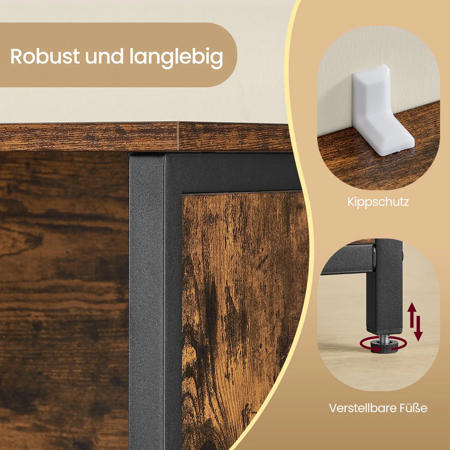 Universali pastatoma spintelė su 2 durelėmis, industrinė ruda, 60 × 124 cm Universali pastatoma spintelė su 2 durelėmis, industrinė ruda, 60 × 124 cm Akcija