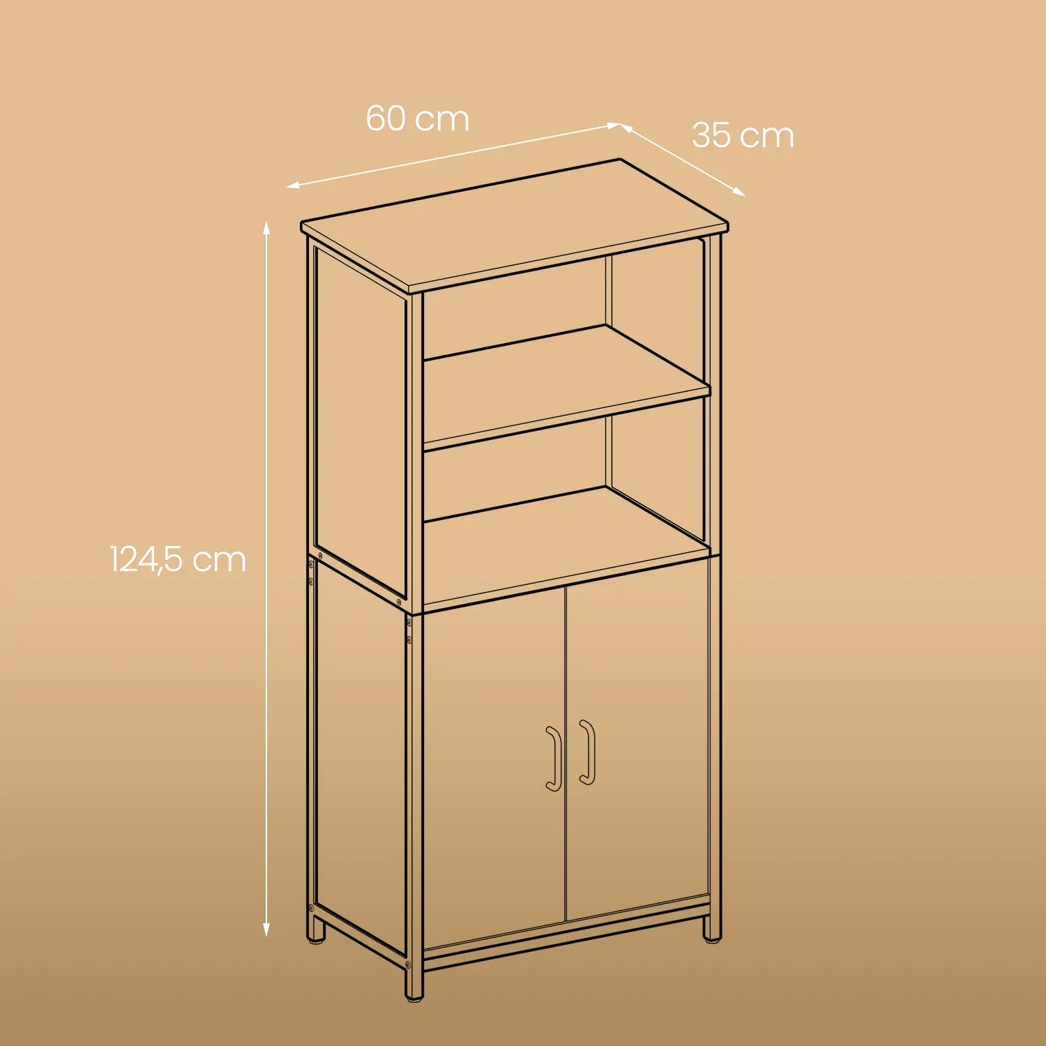 Universali pastatoma spintelė su 2 durelėmis, industrinė ruda, 60 × 124 cm Universali pastatoma spintelė su 2 durelėmis, industrinė ruda, 60 × 124 cm Akcija