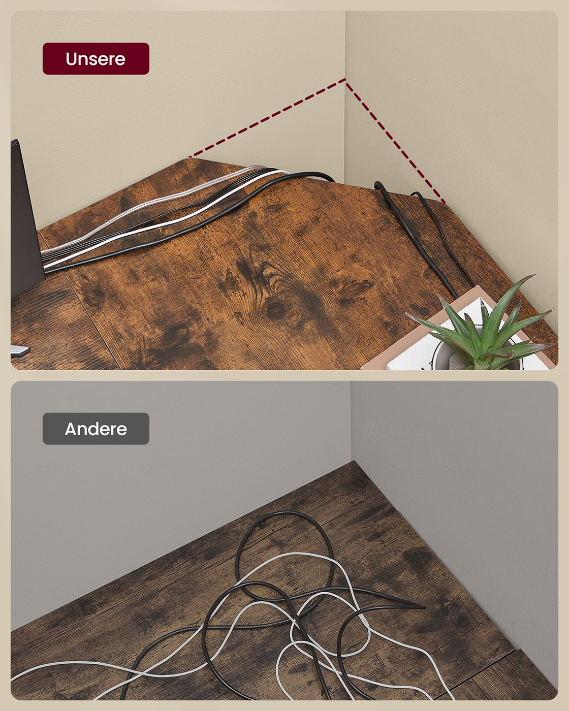 Kampinis rašomasis stalas 120 x 130 x 76 cm su 2 lentynomis, rudos–juodos spalvos 6 Kampinis rašomasis stalas 120 x 130 x 76 cm su 2 lentynomis, rudos–juodos spalvos 6