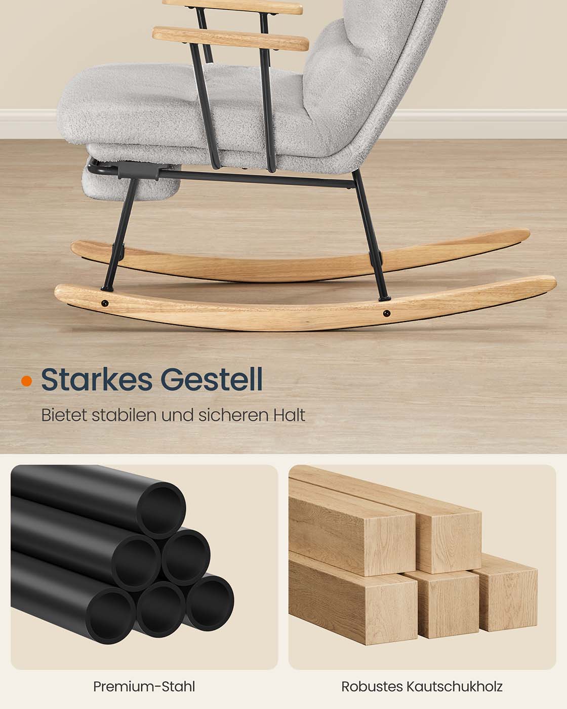 Reguliuojama supamoji kėdė su atrama kojoms, pilkos spalvos 4 Reguliuojama supamoji kėdė su atrama kojoms, pilkos spalvos 4