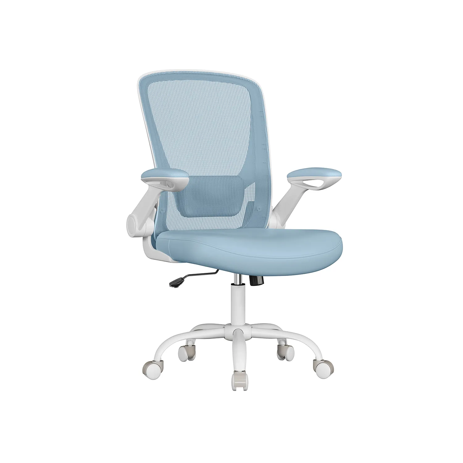 Ergonomiška biuro kėdė su tinkleliu ir sulankstomais porankiais, mėlyna Ergonomiška biuro kėdė su tinkleliu ir sulankstomais porankiais, mėlyna Akcija
