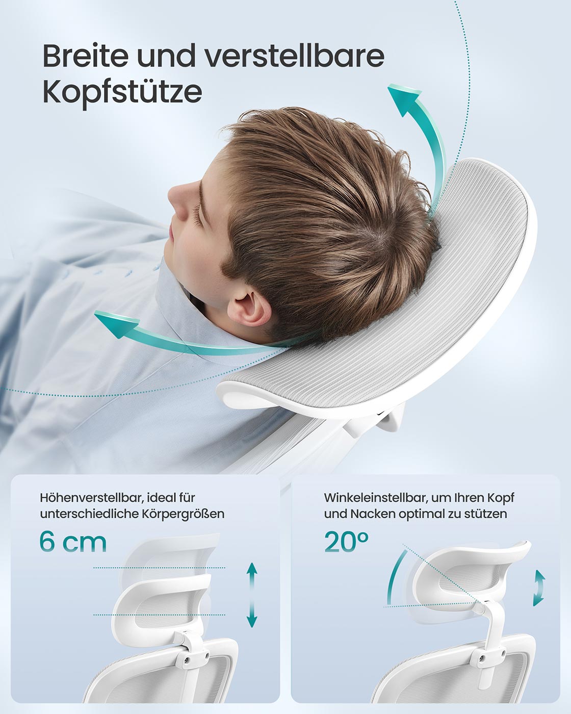 Ergonomiška biuro kėdė su tinkliniu audiniu ir sulankstomais porankiais, šviesiai pilka 6 Ergonomiška biuro kėdė su tinkliniu audiniu ir sulankstomais porankiais, šviesiai pilka 6