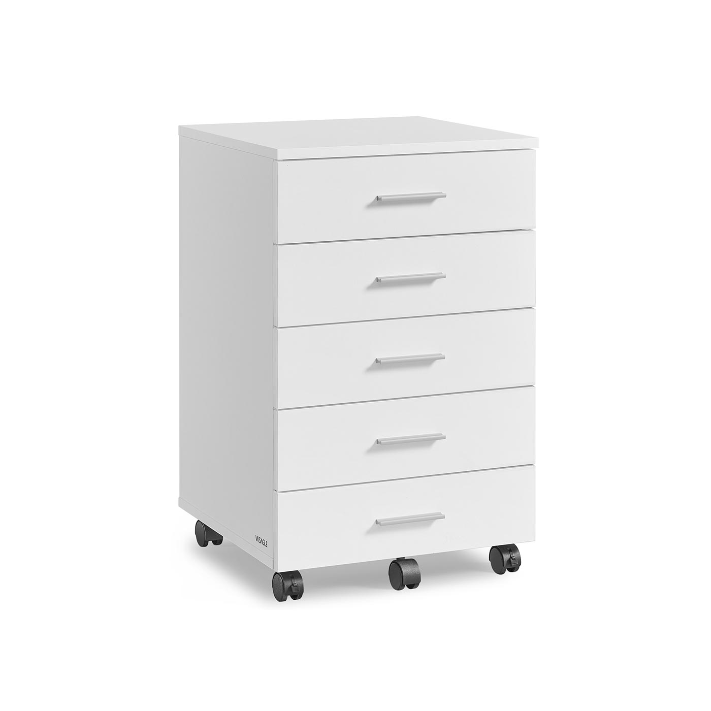 Mobili dokumentų spintelė su penkiais stalčiais, balta Mobili dokumentų spintelė su penkiais stalčiais, balta