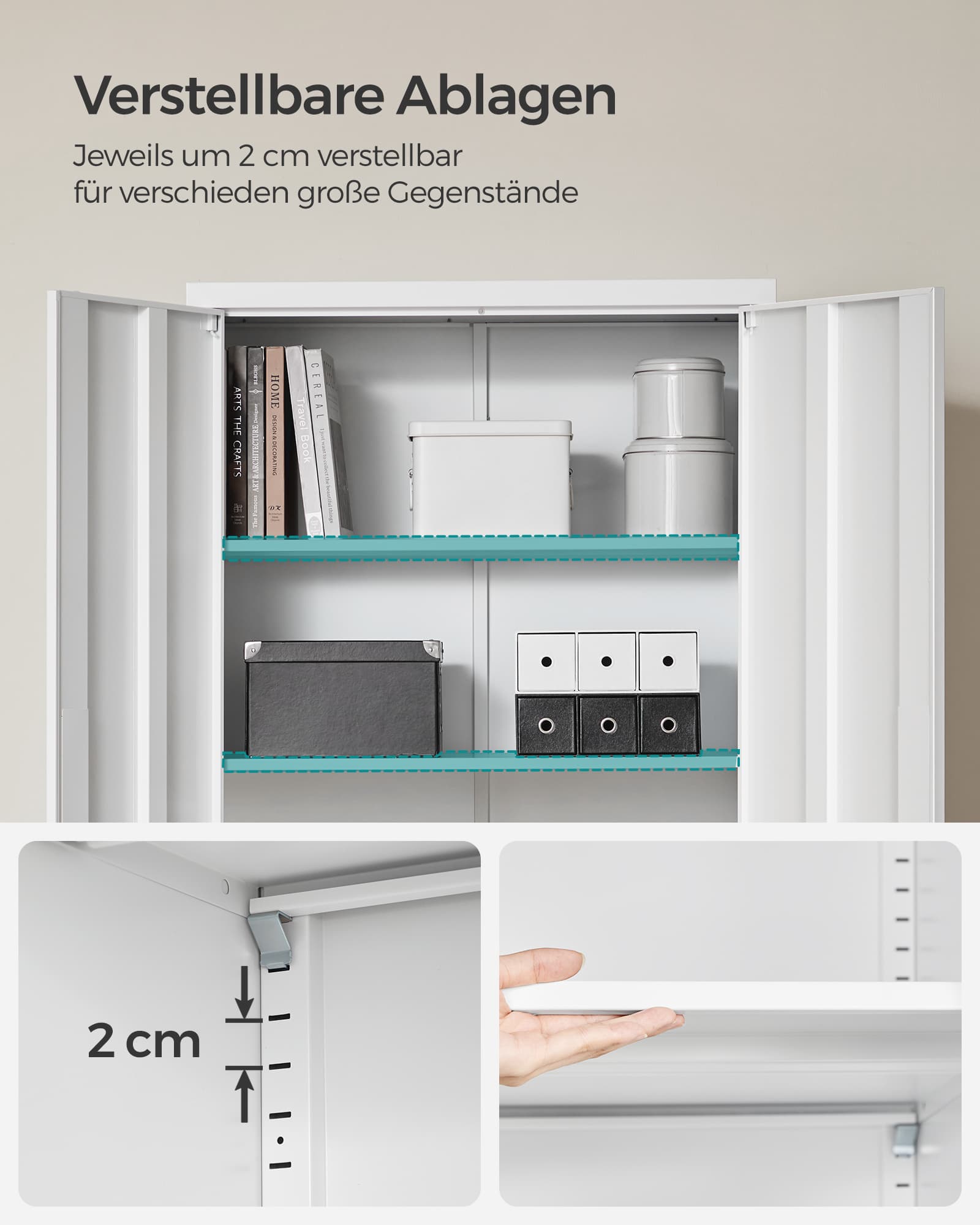 Metalinė spinta su reguliuojamomis lentynomis pilkai balta 180 cm Metalinė spinta su reguliuojamomis lentynomis pilkai balta 180 cm Akcija