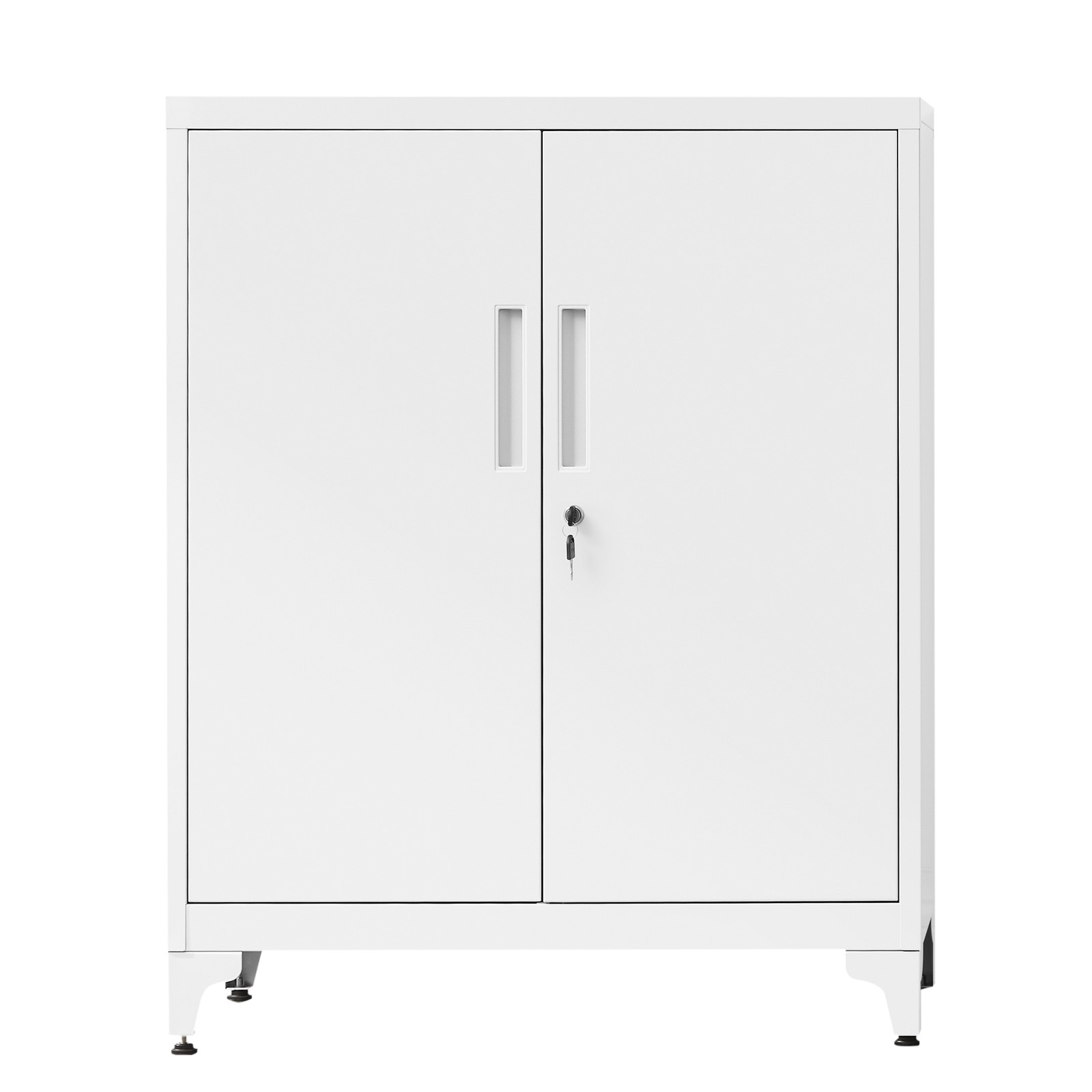 Plieninė pastatoma spintelė su užraktu, balta, 80 x 100 cm 2 Plieninė pastatoma spintelė su užraktu, balta, 80 x 100 cm 2