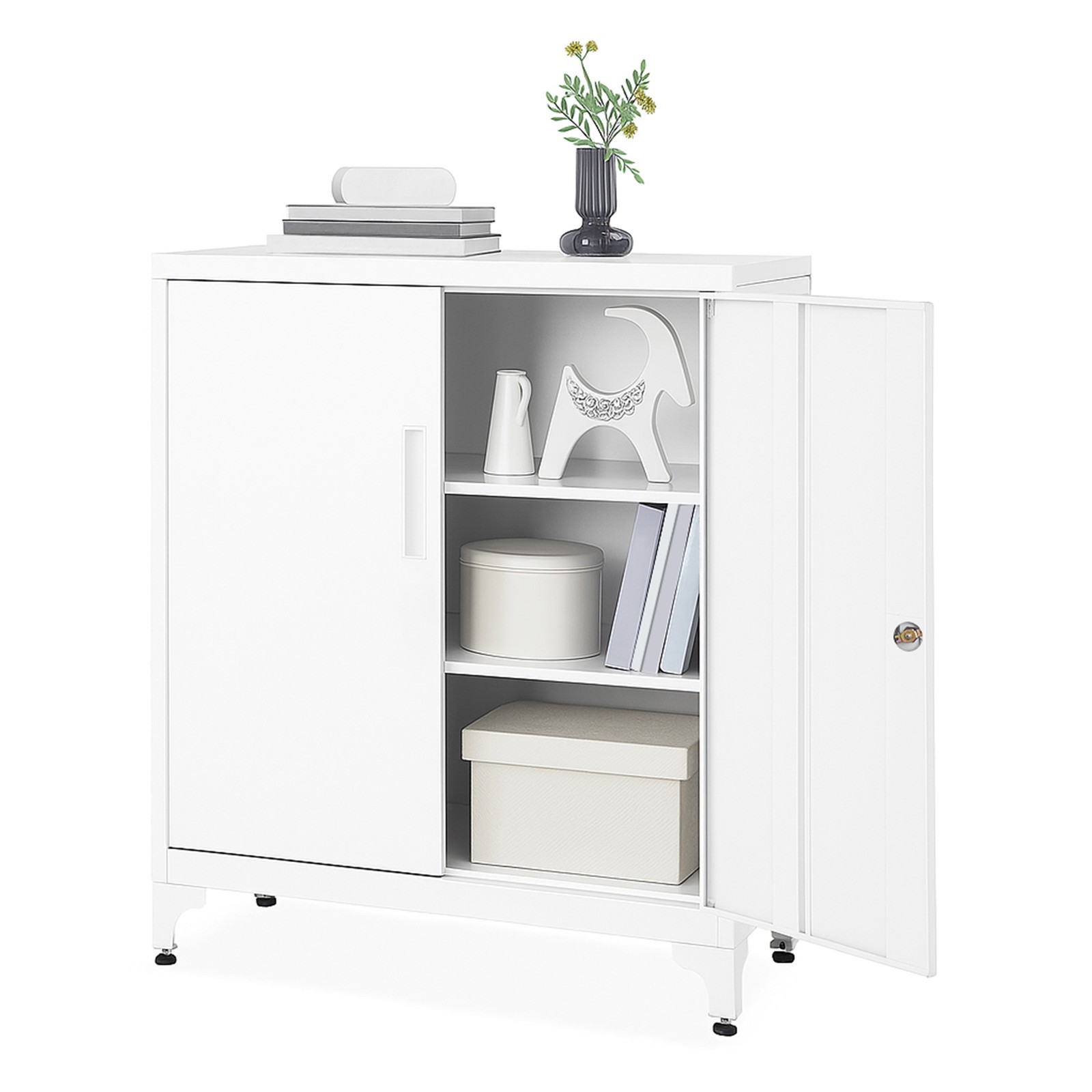 Plieninė pastatoma spintelė su užraktu, balta, 80 x 100 cm 3 Plieninė pastatoma spintelė su užraktu, balta, 80 x 100 cm 3