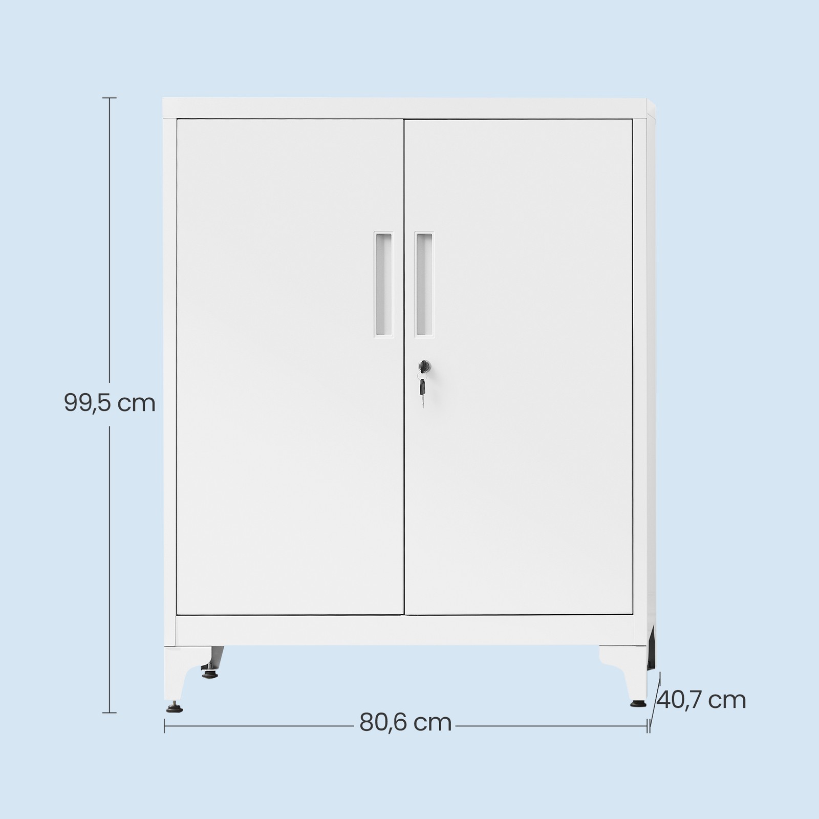 Plieninė pastatoma spintelė su užraktu, balta, 80 x 100 cm 4 Plieninė pastatoma spintelė su užraktu, balta, 80 x 100 cm 4