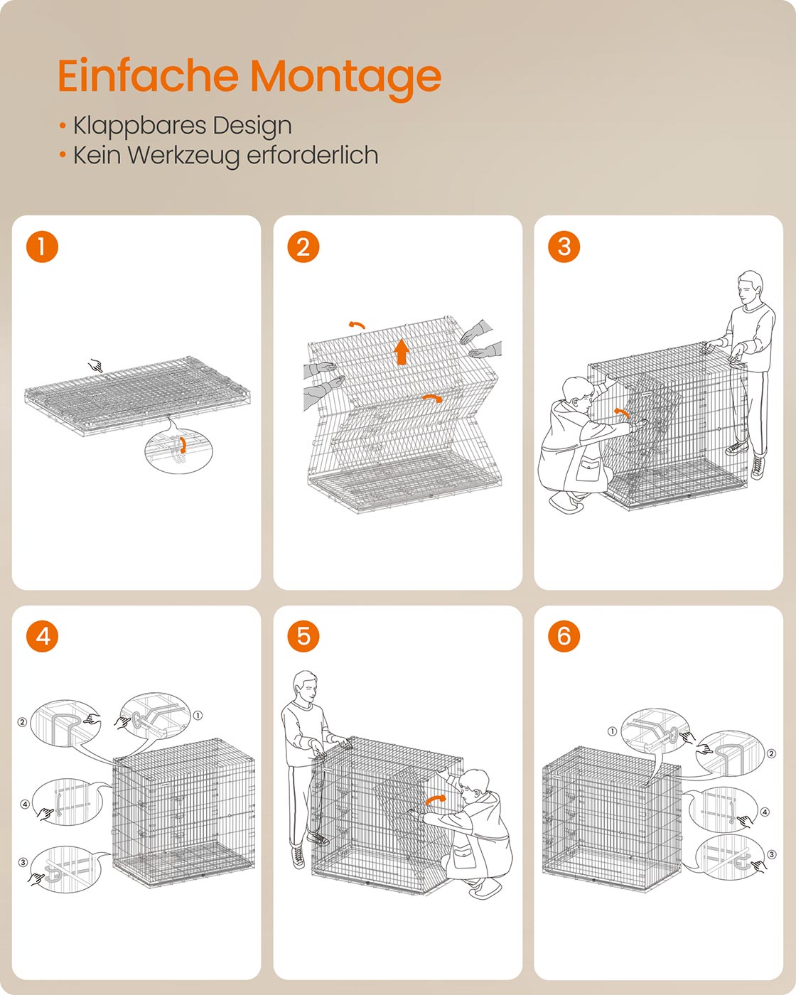 Sulankstomas šunų transportavimo narvas su dviem durelėmis ir plastikiniu padėklu 4 Sulankstomas šunų transportavimo narvas su dviem durelėmis ir plastikiniu padėklu 4