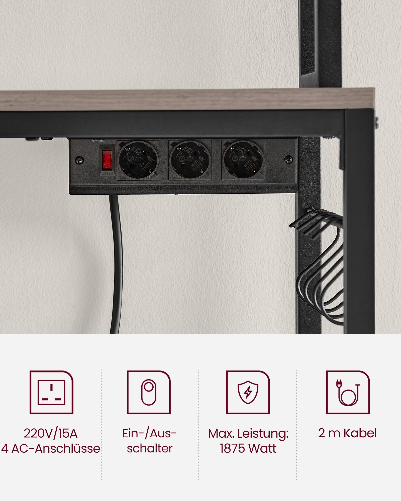 Laisvai pastatoma virtuvės lentyna su stalviršiu, pilka–juoda 4 Laisvai pastatoma virtuvės lentyna su stalviršiu, pilka–juoda 4