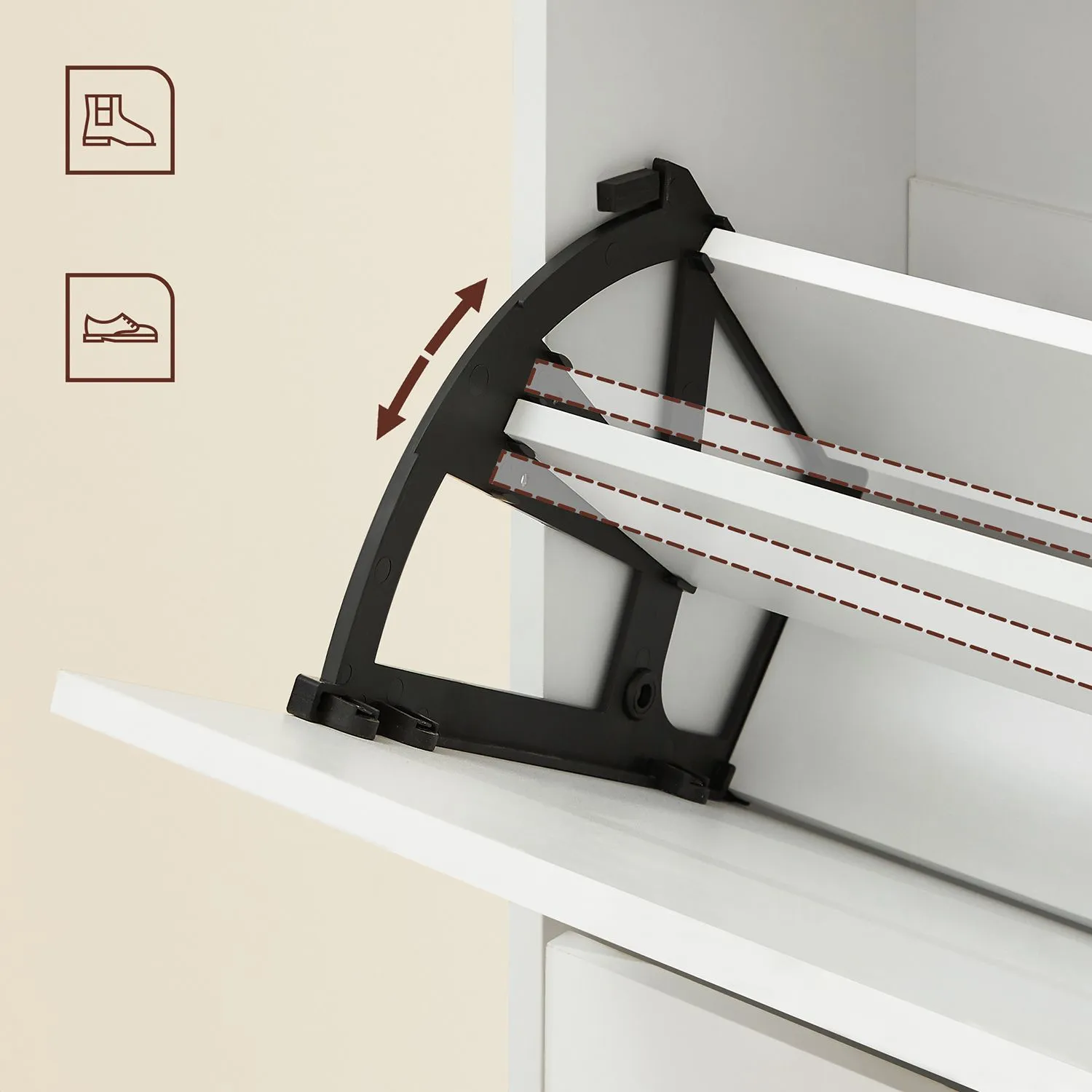 Batų spintelė su 2 durelėmis balta 102 cm Batų spintelė su 2 durelėmis balta 102 cm Akcija